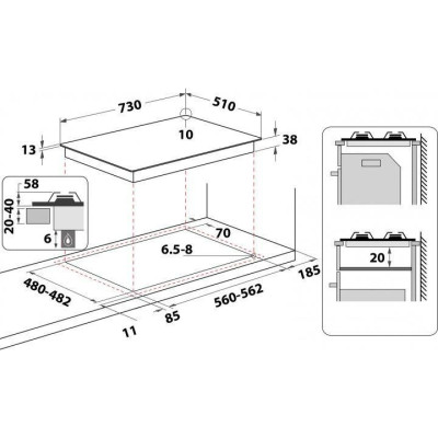 Варильна поверхня газова Hotpoint-Ariston PPH75GDFIX