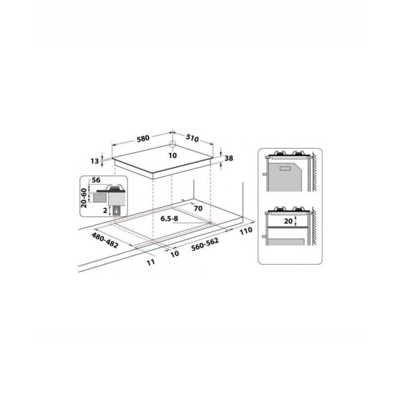 Варильна поверхня газова Whirlpool TKRL 661 IX