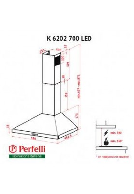 Витяжка купольна Perfelli K 6202 IV 700 LED