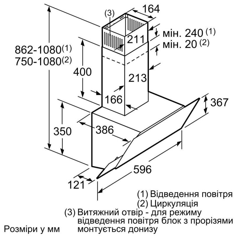 Похила витяжка Bosch DWK065G60R