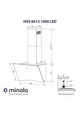 Похила витяжка Minola HVS 6612 1000 BL LED