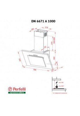 Похила витяжка Perfelli DN 6671 A 1000 W