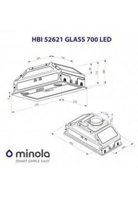Вбудована витяжка Minola HBI 52621 BL GLASS 700 LED