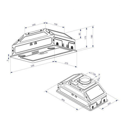 Вбудована витяжка Minola HBI 52621 WH GLASS 700 LED