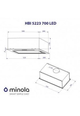 Вбудована витяжка Minola HBI 5323 WH 800 LED