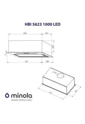Вбудована витяжка Minola HBI 5623 WH 1000 LED