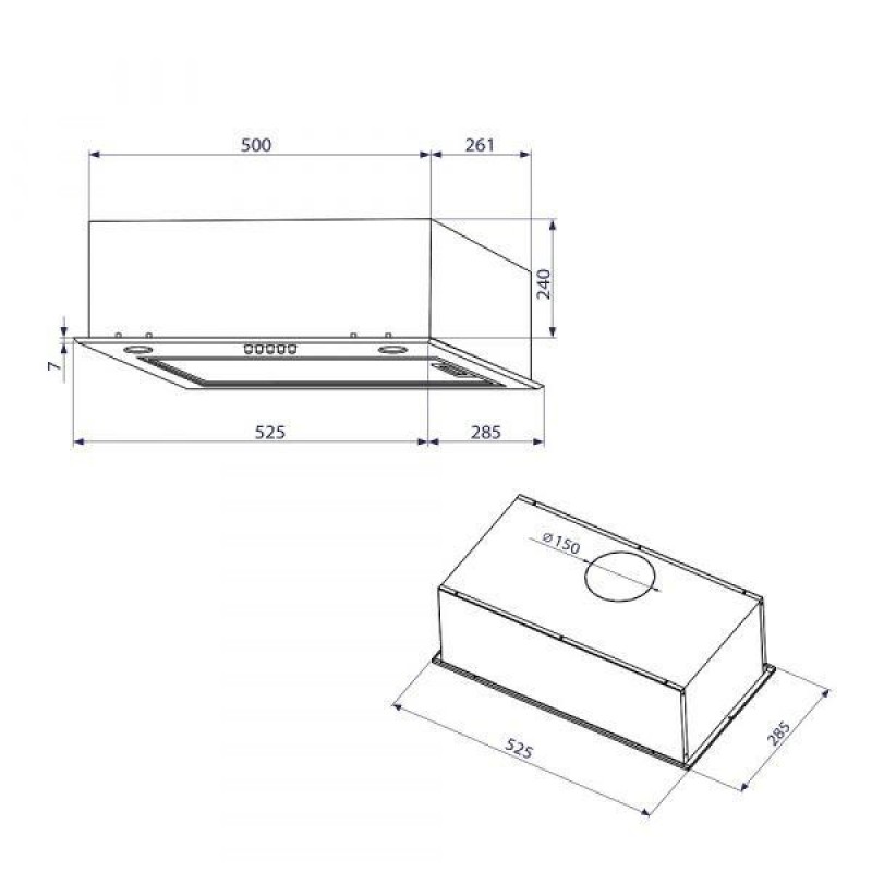 Вбудована витяжка Minola HBI 5627 WH 1000 LED