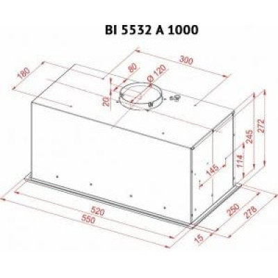 Вбудована витяжка Perfelli BI 5532 A 1000 I LED