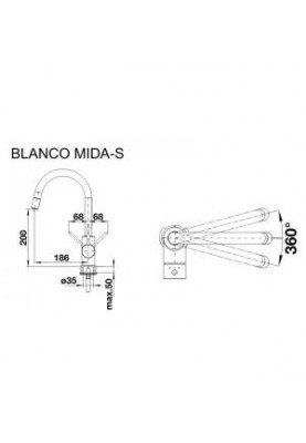 Змішувач для кухонного миття Blanco MIDA-S 521454