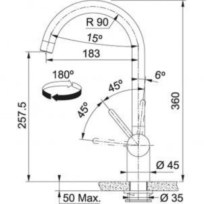 Змішувач для кухонного миття Franke Leda Neo 115.0590.046