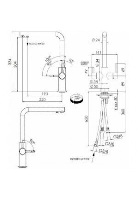 Змішувач для кухонного миття Franke Neptune Clear Water 115.0370.689