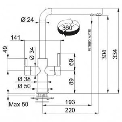 Змішувач для кухонного миття Franke Neptune Clear Water 115.0627.653