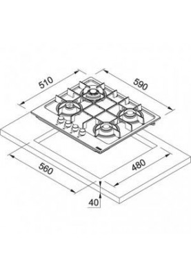 Варильна газова поверхня Franke FHMA 604 3G DC XS C (106.0554.404)