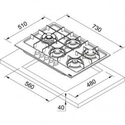 Варильна поверхня газова Franke FHMA 755 4G DCL XS C 106.0554.382