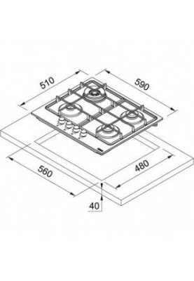 Варильна газова поверхня Franke FHSM 604 3G DC XS C (106.0554.391)