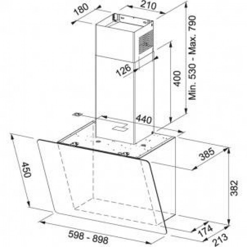 Похила витяжка Franke Smart Vertical 2.0 FPJ 615 V BK/DG (330.0573.294)