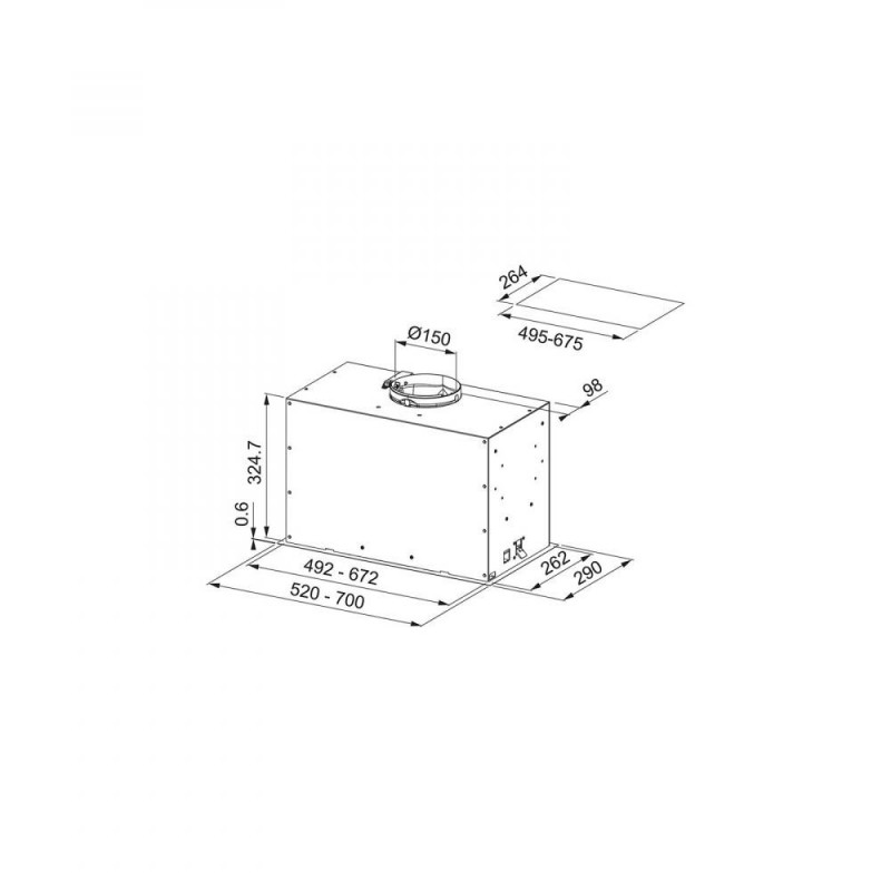 Витяжка, що вбудовується Franke Box Flush EVO FBFE XS A70 (305.0665.361)