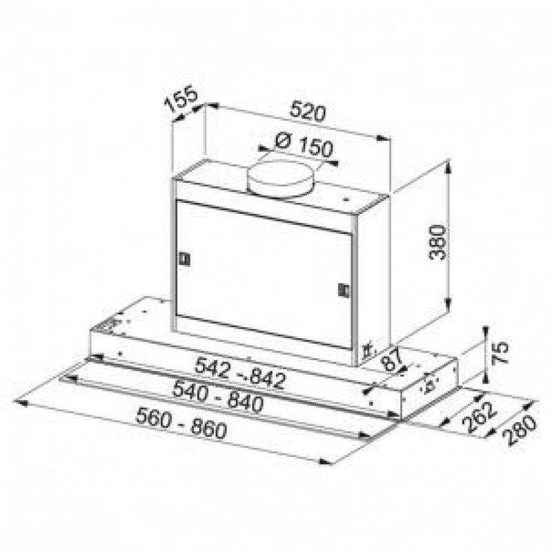 Витяжка, що вбудовується Franke FMPOS 908 BI X (110.0392.878)