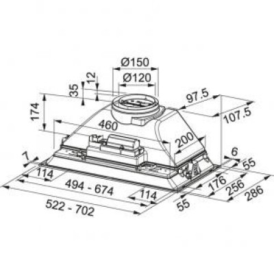 Витяжка, що вбудовується Franke Inca Smart FBI 705 XS HCS (305.0599.510)