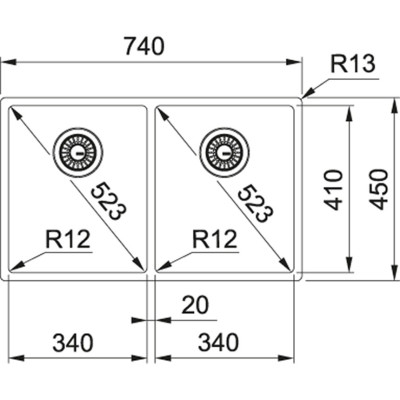 Кухонна мийка Franke BXX 220/120-34-34 127.0370.188