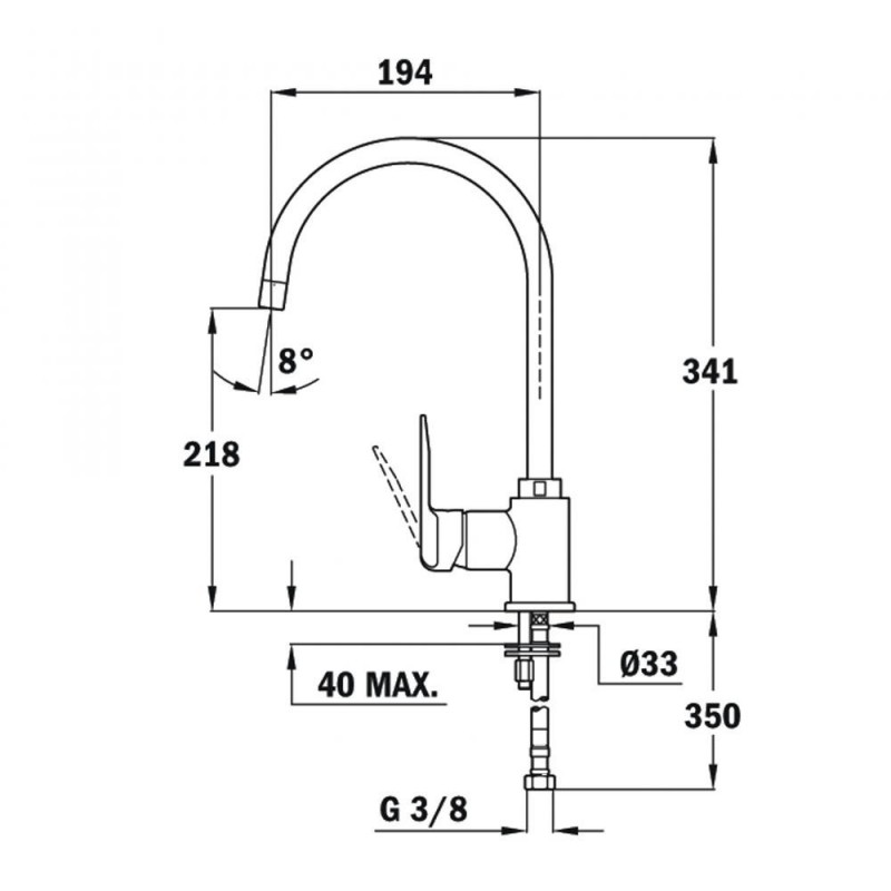 Змішувач для кухонного миття Teka Inca H 53995120Q