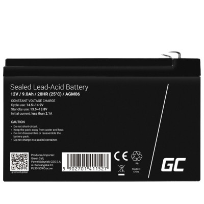 Акумулятор для ДБЖ Green Cell AGM06 12V 9Ah VRLA