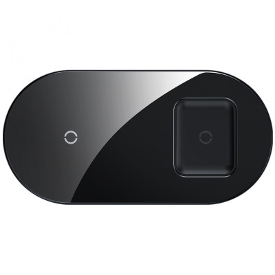 Бездротовий зарядний пристрій Baseus Simple 2in1 18W Black (WXJK-01)