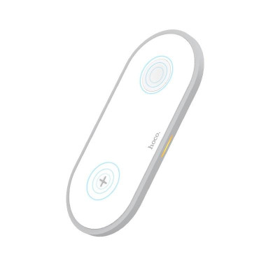 Бездротовий зарядний пристрій Hoco CW20 Wisdom 2in1 White