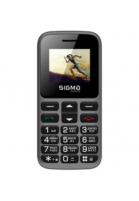 Мобільний телефон (бабушкофон) Sigma mobile Comfort 50 HIT Grey