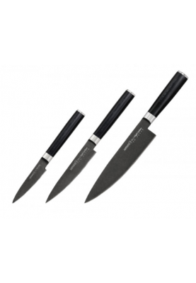 Набір із 3-х кухонних ножів Samura Mo-V Stonewash (SM-0230B)