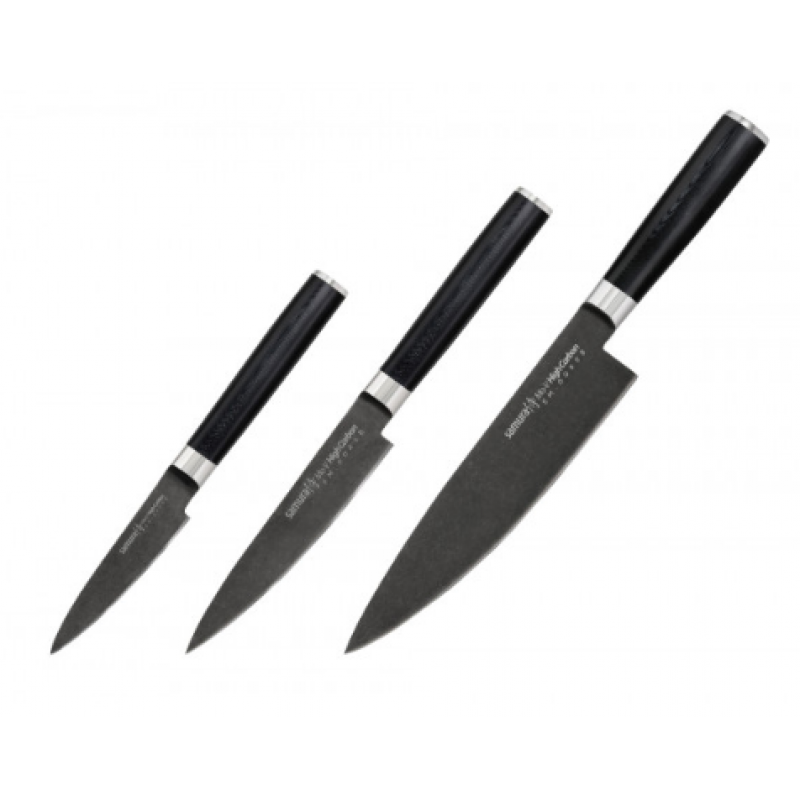 Набір із 3-х кухонних ножів Samura Mo-V Stonewash (SM-0230B)