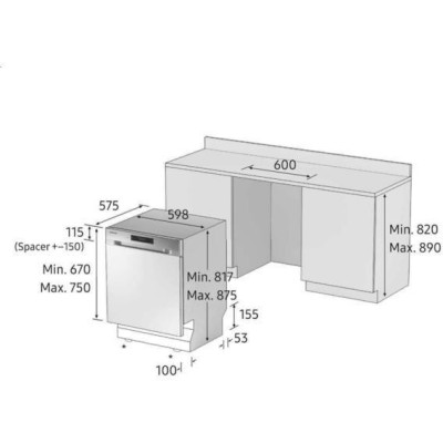 Посудомийна машина Samsung DW60M6031BB
