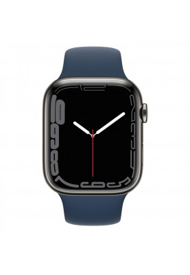 Смарт-годинник Apple Watch Series 7 GPS + Cellular 41mm Graphite S. Steel Case w. Abyss Blue S. Band (MKHJ3)