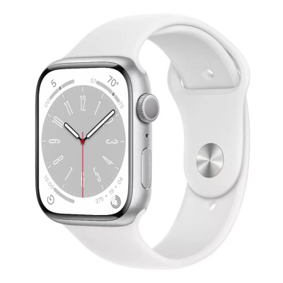 Смарт-годинник Apple Watch Series 8 GPS 45mm Silver Aluminum Case with White S. Band-M/L (MP6N3, MP6Q3)