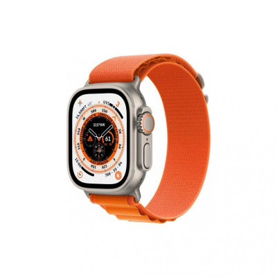Смарт-годинник Apple Watch Ultra GPS + Cellular 49mm Titanium Case with Orange Alpine Loop-Large (MQEV3/MQFM3)