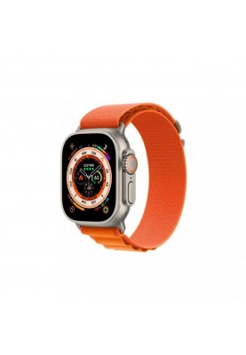 Смарт-годинник Apple Watch Ultra GPS + Cellular 49mm Titanium Case with Orange Alpine Loop-Large (MQEV3/MQFM3)