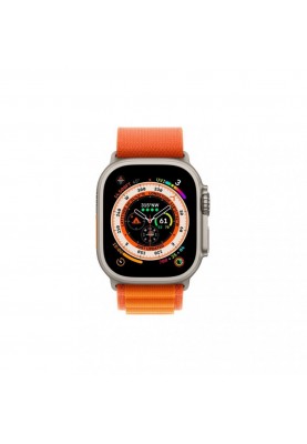 Смарт-годинник Apple Watch Ultra GPS + Cellular 49mm Titanium Case with Orange Alpine Loop-Large (MQEV3/MQFM3)