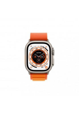 Смарт-годинник Apple Watch Ultra GPS + Cellular 49mm Titanium Case with Orange Alpine Loop-Large (MQEV3/MQFM3)