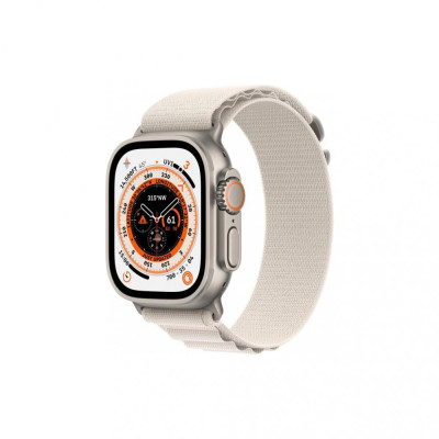 Смарт-годинник Apple Watch Ultra GPS + Cellular 49mm Titanium Case with Starlight Alpine Loop-Large (MQF13/MQFT3)