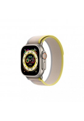 Смарт-годинник Apple Watch Ultra GPS + Cellular 49mm Titanium Case with Yellow/Beige Trail Loop-M/L (MQF23/MQFU3)