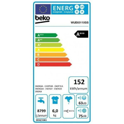 Пральна машина автоматична Beko WUE6511XSS