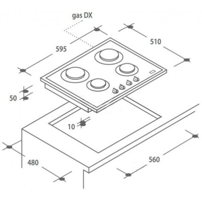 Варильна поверхня газова Candy CVG 64 STGB Варильна поверхня газова Candy CVG 64 STGB