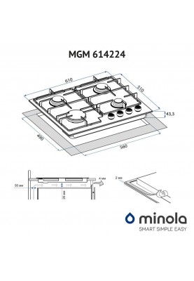 Варильна поверхня газова Minola MGM 614224 WH