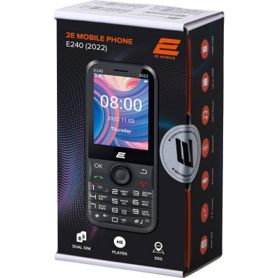 Мобільний телефон 2E E240 2022 Black (688130245159)