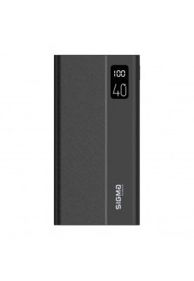 Зовнішній акумулятор (павербанк) Sigma mobile X-power SI40A3QL 40000 mAh Type-C PD20W QC22,5W Black