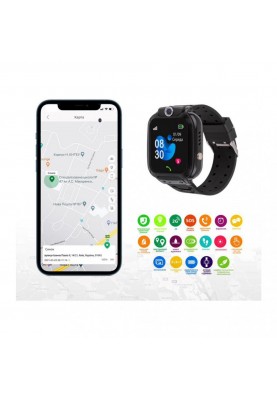 Дитячий розумний годинник AmiGo GO007 FLEXI GPS Black