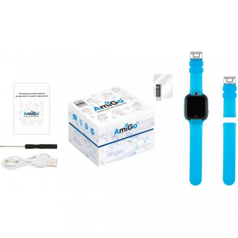 Дитячий розумний годинник AmiGo GO007 FLEXI GPS Blue