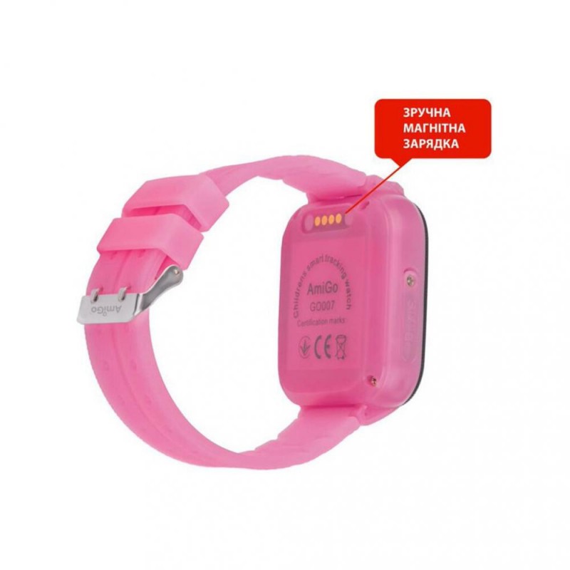 Дитячий розумний годинник AmiGo GO007 FLEXI GPS Pink