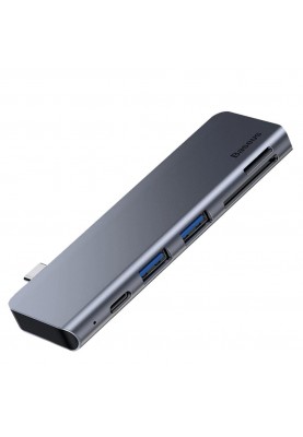 Мультипортовий адаптер Baseus Harmonica Five-in-one HUB Adapter Grey (CAHUB-K0G)