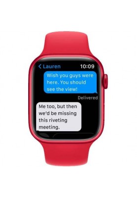 Смарт-годинник Apple Watch Series 7 GPS 45mm PRODUCT RED Aluminum Case With PRODUCT RED Sport Band (MKN93)